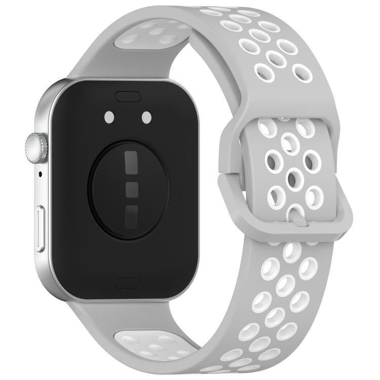 For Huawei Watch Fit3 Kalebol Two-tone Silicone Strap(Grey White) by Kalebol