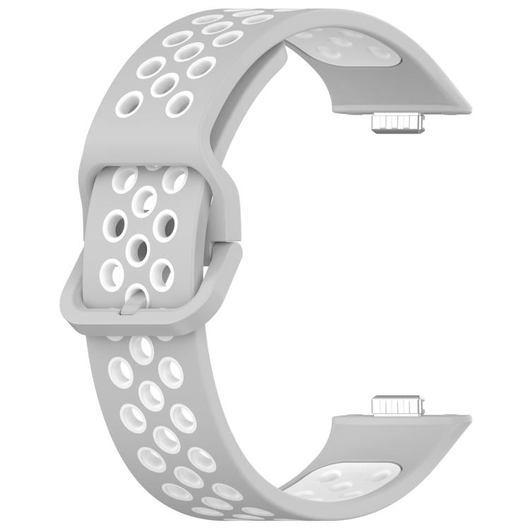 For Huawei Watch Fit3 Kalebol Two-tone Silicone Strap(Grey White) by Kalebol