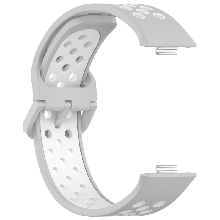 For Huawei Watch Fit3 Kalebol Two-tone Silicone Strap(Grey White) by Kalebol