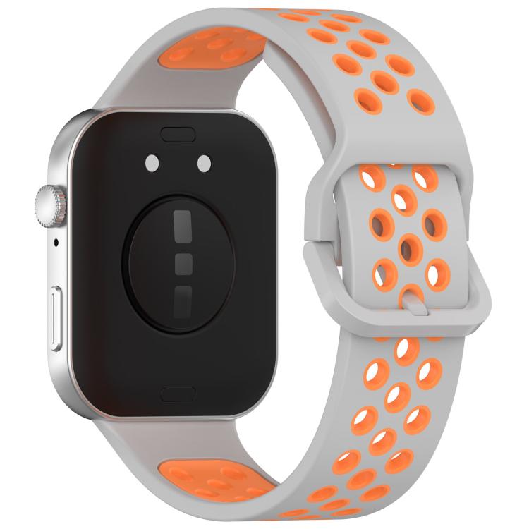 For Huawei Watch Fit3 Kalebol Two-tone Silicone Strap(Grey Orange) by Kalebol