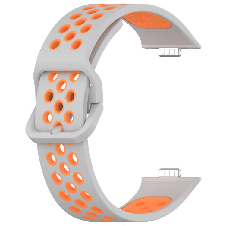 For Huawei Watch Fit3 Kalebol Two-tone Silicone Strap(Grey Orange) by Kalebol