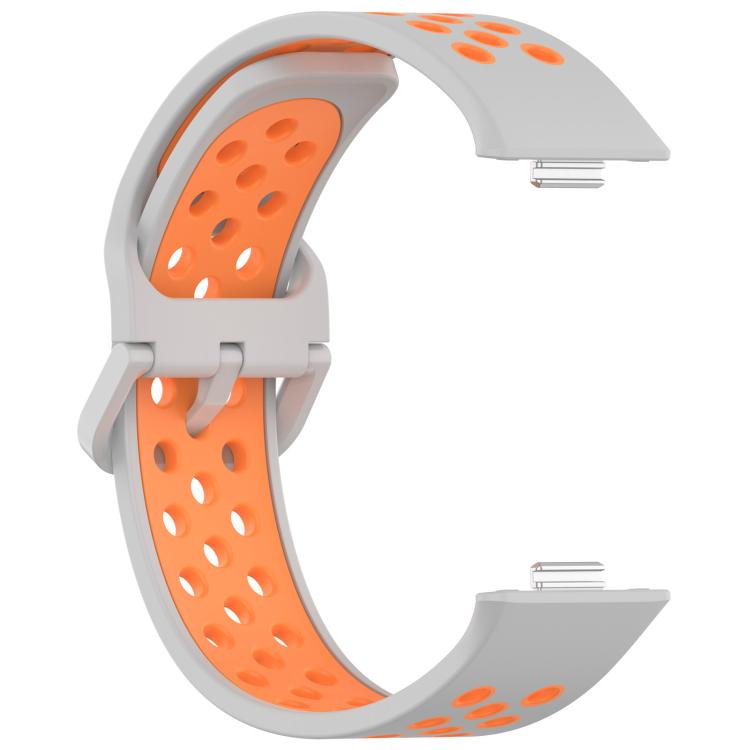 For Huawei Watch Fit3 Kalebol Two-tone Silicone Strap(Grey Orange) by Kalebol