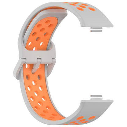 For Huawei Watch Fit3 Kalebol Two-tone Silicone Strap(Grey Orange) by Kalebol
