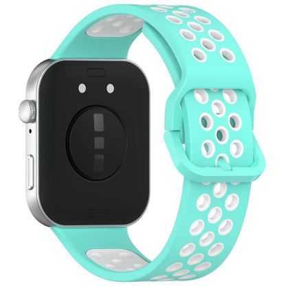 For Huawei Watch Fit3 Kalebol Two-tone Silicone Strap(Teal White) by Kalebol