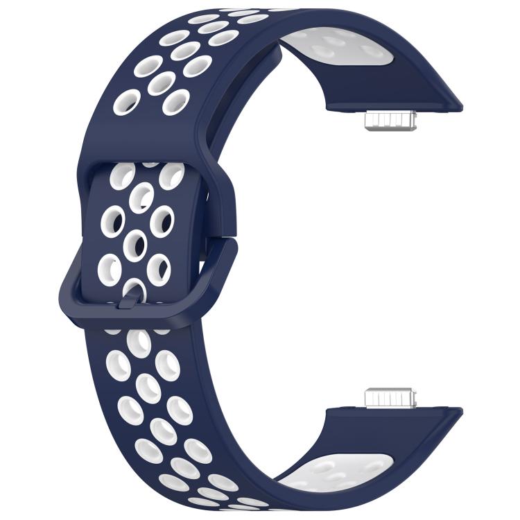 For Huawei Watch Fit3 Kalebol Two-tone Silicone Strap(Midnight Blue White) by Kalebol