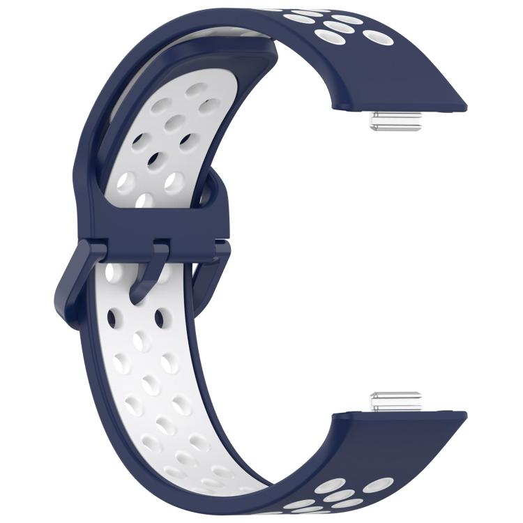 For Huawei Watch Fit3 Kalebol Two-tone Silicone Strap(Midnight Blue White) by Kalebol