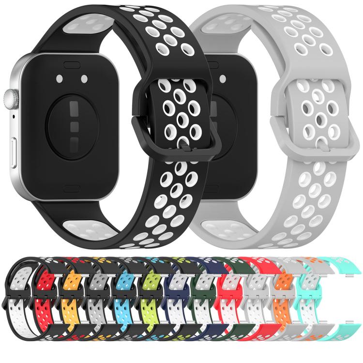 For Huawei Watch Fit3 Kalebol Two-tone Silicone Strap(Teal White) by Kalebol