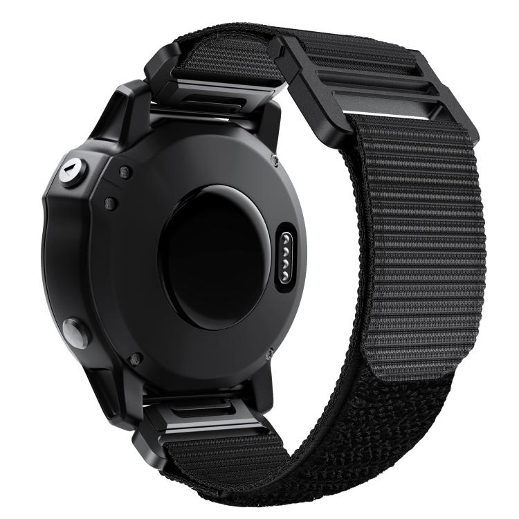 For Garmin QuickFit 26mm Kalebol Loop Nylon Buckle Watch Band(Black) by Kalebol