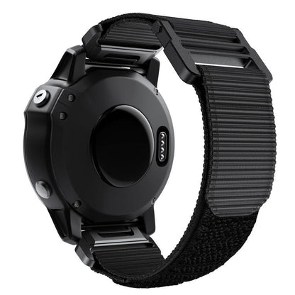 For Garmin QuickFit 26mm Kalebol Loop Nylon Buckle Watch Band(Black) by Kalebol