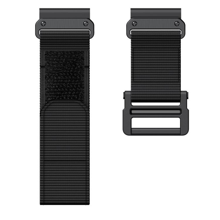 For Garmin QuickFit 26mm Kalebol Loop Nylon Buckle Watch Band(Black) by Kalebol