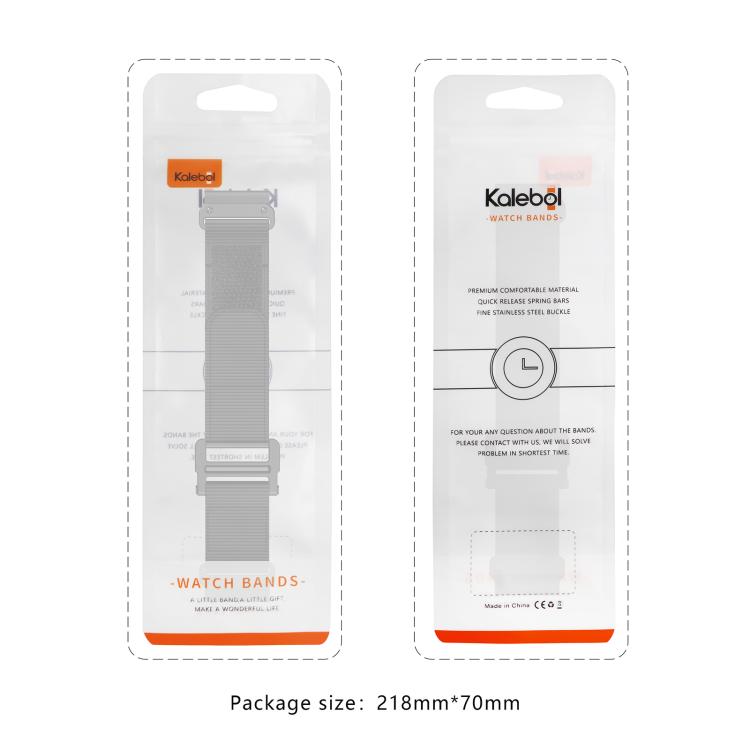 For Garmin QuickFit 26mm Kalebol Loop Nylon Buckle Watch Band(Black) by Kalebol