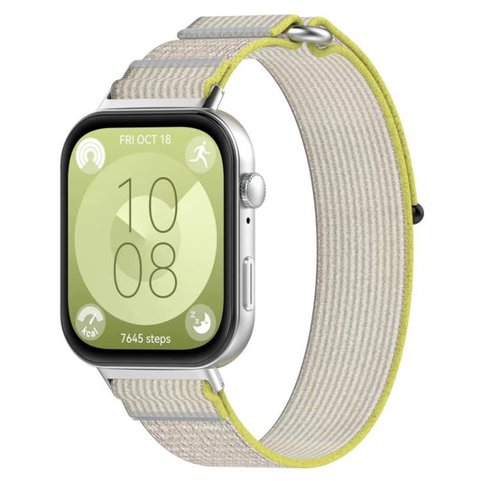 For Huawei Watch Fit3 Kalebol Wild Path Nylon Strap(Yellow + Grey) by Kalebol