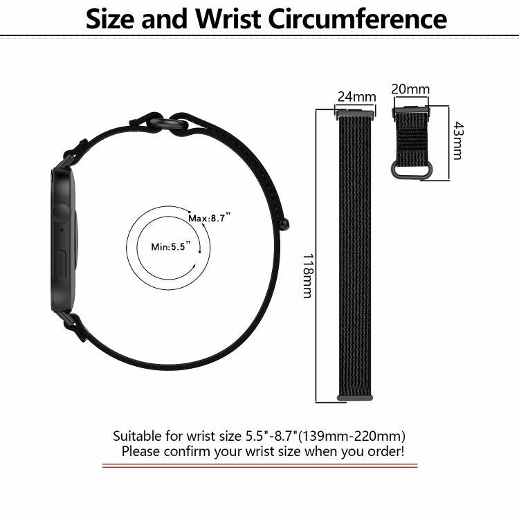 For Huawei Watch Fit3 Kalebol Wild Path Nylon Strap(Green + Grey) by Kalebol