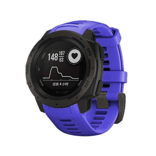 For Garmin Instinct 22mm Kalebol Steel Buckle Silicone Watch Band(Royal Blue) by Kalebol