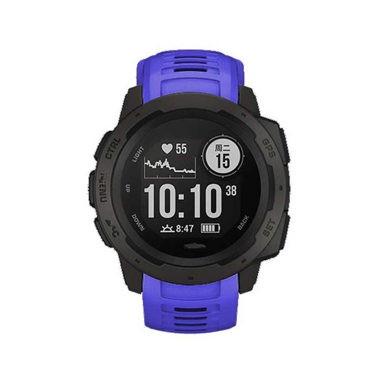 For Garmin Instinct 22mm Kalebol Steel Buckle Silicone Watch Band(Royal Blue) by Kalebol