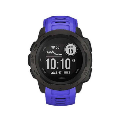 For Garmin Instinct 22mm Kalebol Steel Buckle Silicone Watch Band(Royal Blue) by Kalebol