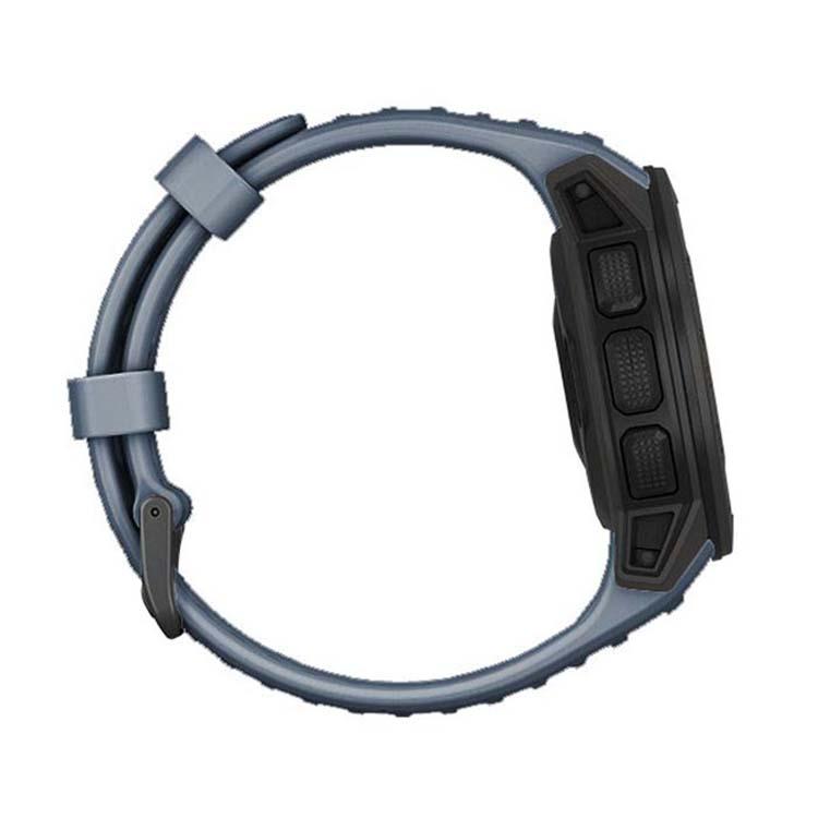 For Garmin Instinct 22mm Kalebol Steel Buckle Silicone Watch Band(Navy Blue) by Kalebol