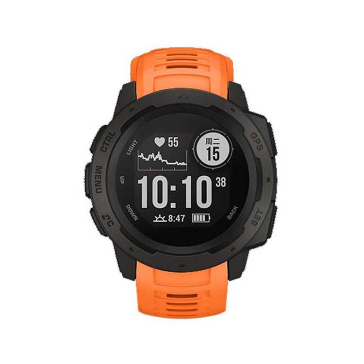 For Garmin Instinct 22mm Kalebol Steel Buckle Silicone Watch Band(Orange) by Kalebol
