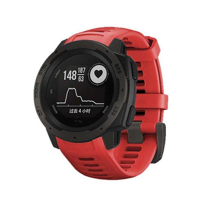 For Garmin Instinct 22mm Kalebol Steel Buckle Silicone Watch Band(Red) by Kalebol
