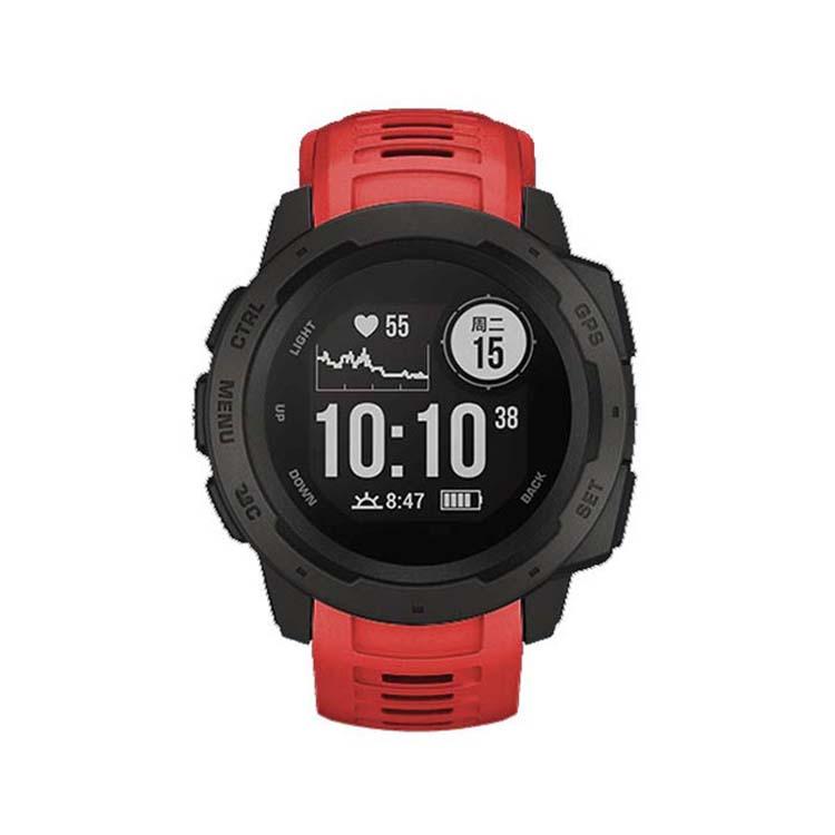 For Garmin Instinct 22mm Kalebol Steel Buckle Silicone Watch Band(Red) by Kalebol