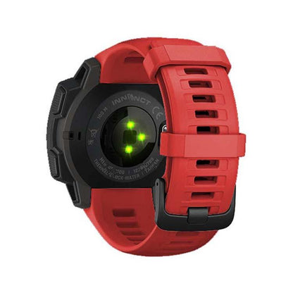 For Garmin Instinct 22mm Kalebol Steel Buckle Silicone Watch Band(Red) by Kalebol