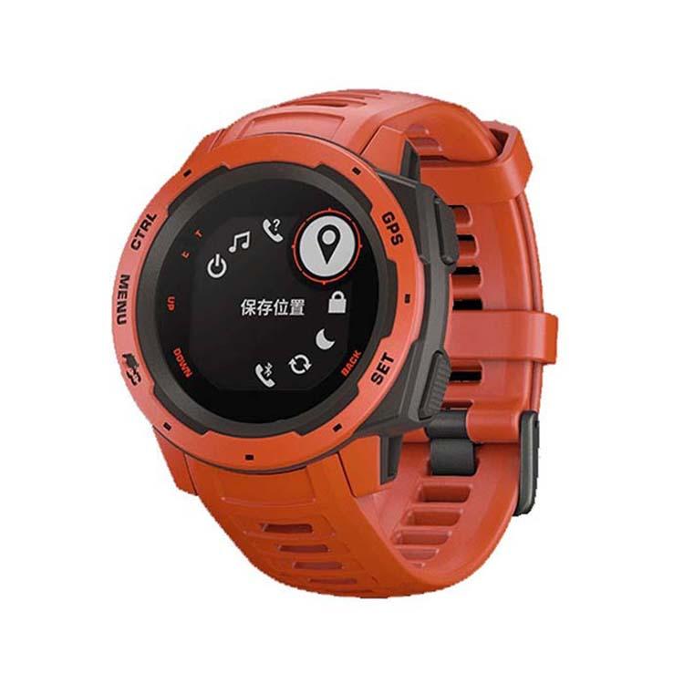 For Garmin Instinct 22mm Kalebol Steel Buckle Silicone Watch Band(Flame Red) by Kalebol