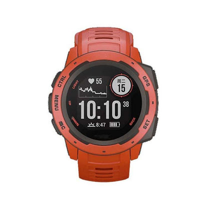 For Garmin Instinct 22mm Kalebol Steel Buckle Silicone Watch Band(Flame Red) by Kalebol