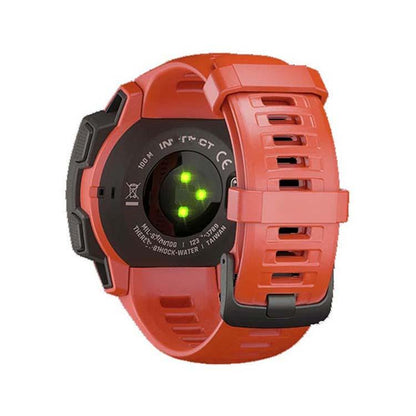 For Garmin Instinct 22mm Kalebol Steel Buckle Silicone Watch Band(Flame Red) by Kalebol