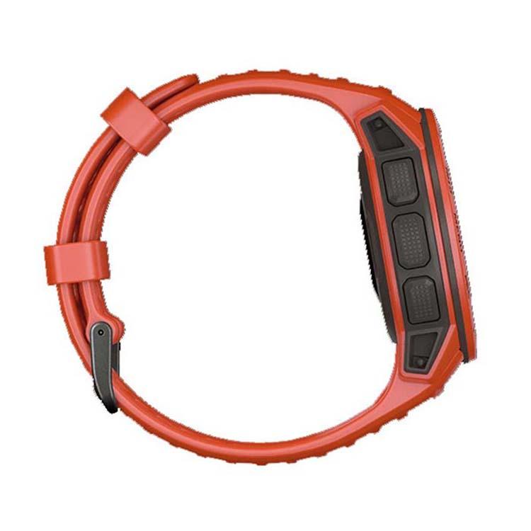 For Garmin Instinct 22mm Kalebol Steel Buckle Silicone Watch Band(Flame Red) by Kalebol