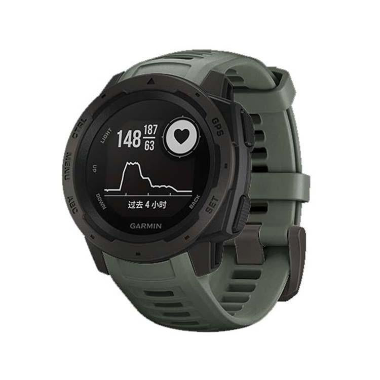 For Garmin Instinct 22mm Kalebol Steel Buckle Silicone Watch Band(Army Green) by Kalebol
