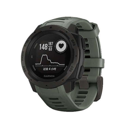For Garmin Instinct 22mm Kalebol Steel Buckle Silicone Watch Band(Army Green) by Kalebol