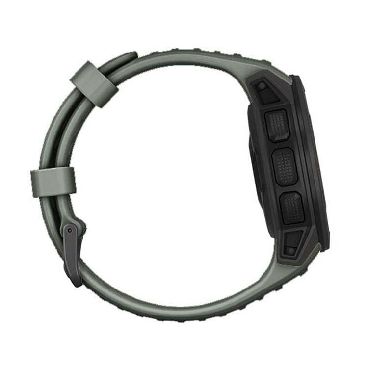 For Garmin Instinct 22mm Kalebol Steel Buckle Silicone Watch Band(Army Green) by Kalebol