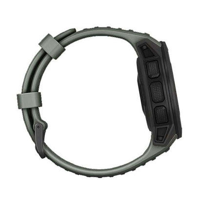 For Garmin Instinct 22mm Kalebol Steel Buckle Silicone Watch Band(Army Green) by Kalebol