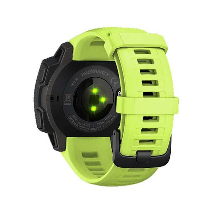 For Garmin Instinct 22mm Kalebol Steel Buckle Silicone Watch Band(Green) by Kalebol