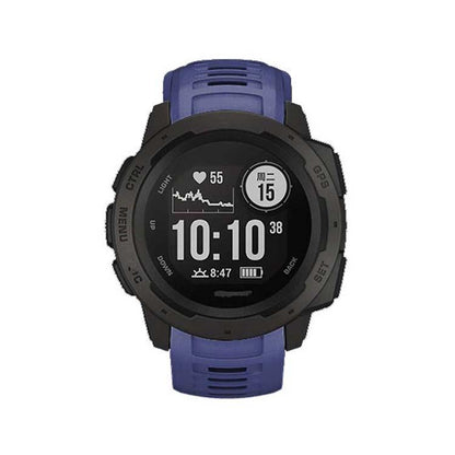 For Garmin Instinct 22mm Kalebol Steel Buckle Silicone Watch Band(Dark Blue) by Kalebol