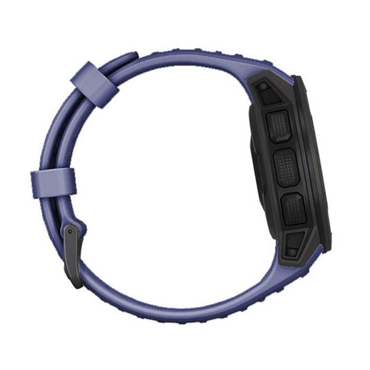For Garmin Instinct 22mm Kalebol Steel Buckle Silicone Watch Band(Dark Blue) by Kalebol