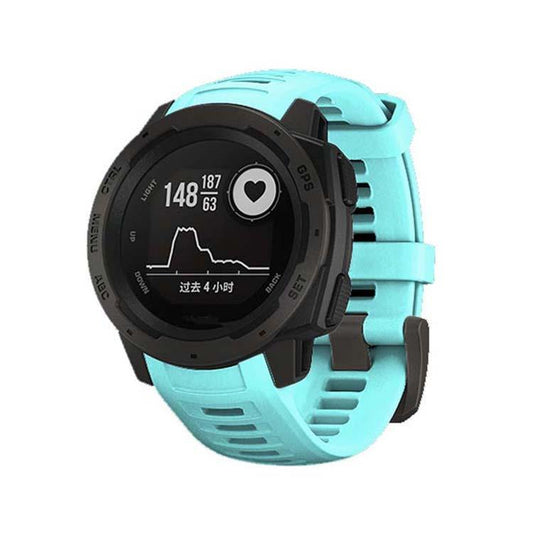 For Garmin Instinct 22mm Kalebol Steel Buckle Silicone Watch Band(Teal) by Kalebol