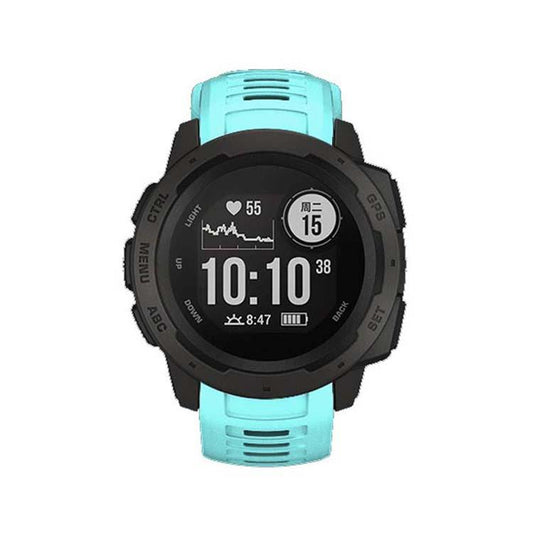 For Garmin Instinct 22mm Kalebol Steel Buckle Silicone Watch Band(Teal) by Kalebol
