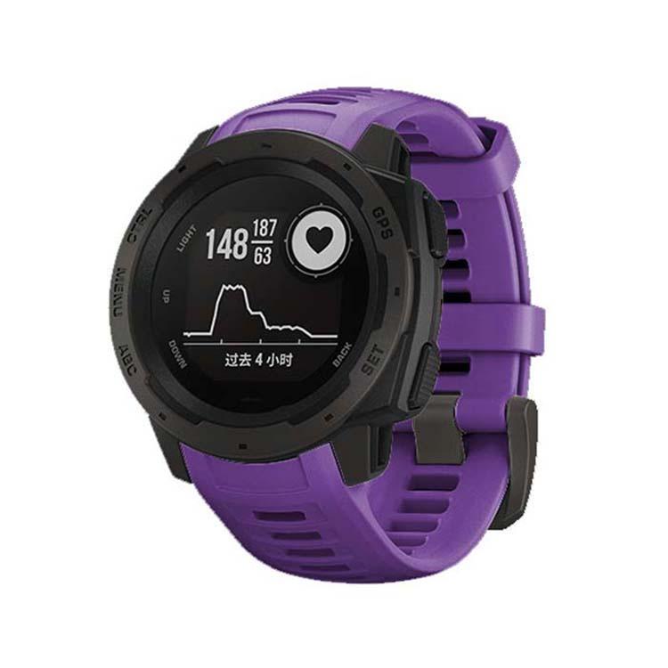 For Garmin Instinct 22mm Kalebol Steel Buckle Silicone Watch Band(Purple) by Kalebol