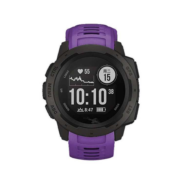 For Garmin Instinct 22mm Kalebol Steel Buckle Silicone Watch Band(Purple) by Kalebol