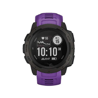 For Garmin Instinct 22mm Kalebol Steel Buckle Silicone Watch Band(Purple) by Kalebol