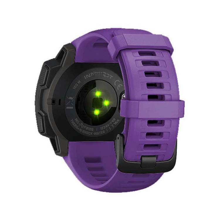 For Garmin Instinct 22mm Kalebol Steel Buckle Silicone Watch Band(Purple) by Kalebol