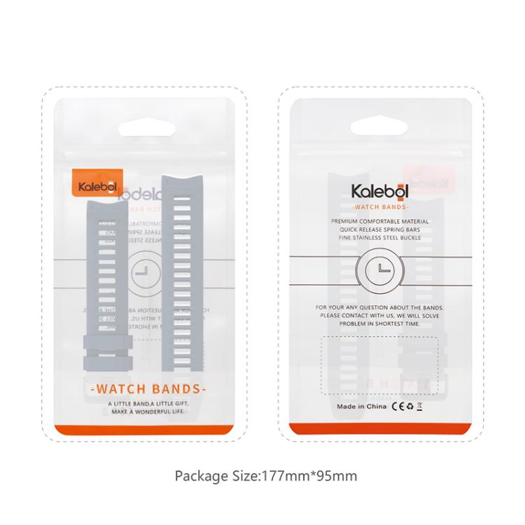 For Garmin Instinct 22mm Kalebol Steel Buckle Silicone Watch Band(Grey) by Kalebol