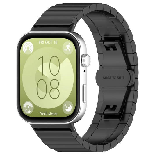 For Huawei Watch Fit3 Kalebol Solid Stainless Steel Strap(Black) by Kalebol