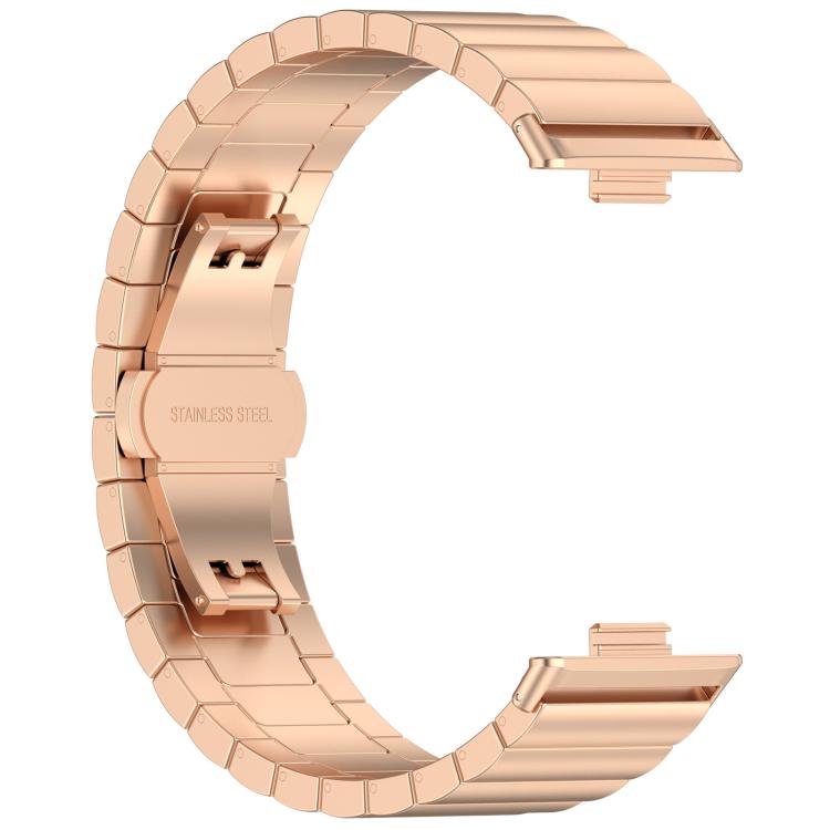 For Huawei Watch Fit3 Kalebol Solid Stainless Steel Strap(Rose Gold) by Kalebol