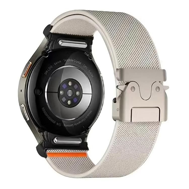 For Samsung Galaxy Watch 7 / 6 / 5 / 4 Press Button Connector Parachute Buckle Elastic Nylon Watch Band(Starlight) by bashfashion