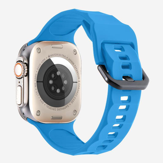 For Apple Watch 46mm / 49mm / 45mm / 44mm Kalebol Ripple Sports Silicone Strap(Blue) by Kalebol