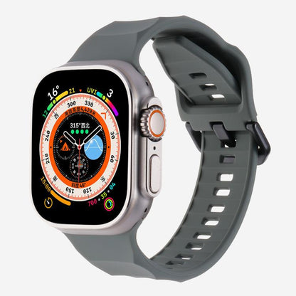 For Apple Watch 46mm / 49mm / 45mm / 44mm Kalebol Ripple Sports Silicone Strap(Dark Grey) by Kalebol