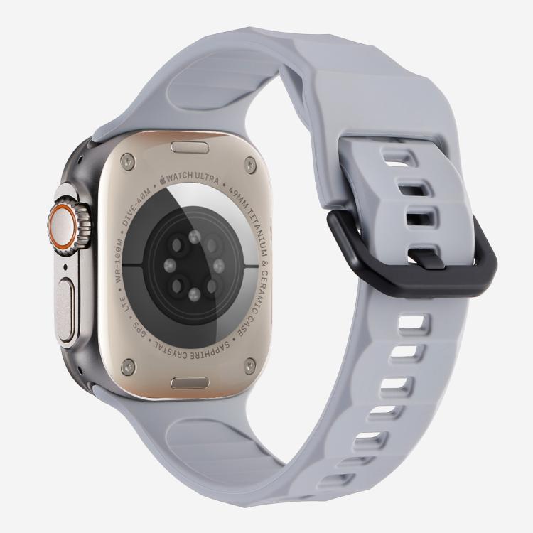 For Apple Watch 46mm / 49mm / 45mm / 44mm Kalebol Ripple Sports Silicone Strap(Space Grey) by Kalebol