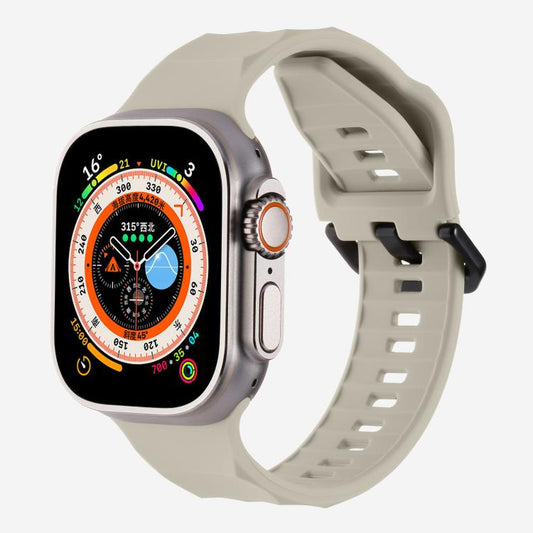 For Apple Watch 46mm / 49mm / 45mm / 44mm Kalebol Ripple Sports Silicone Strap(Starlight) by Kalebol